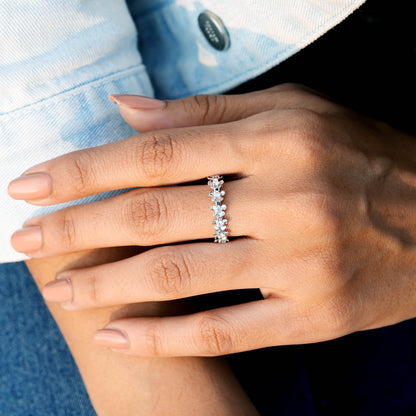 0.45 Carat Round Cut Moissanite Diamond Engagement Ring
