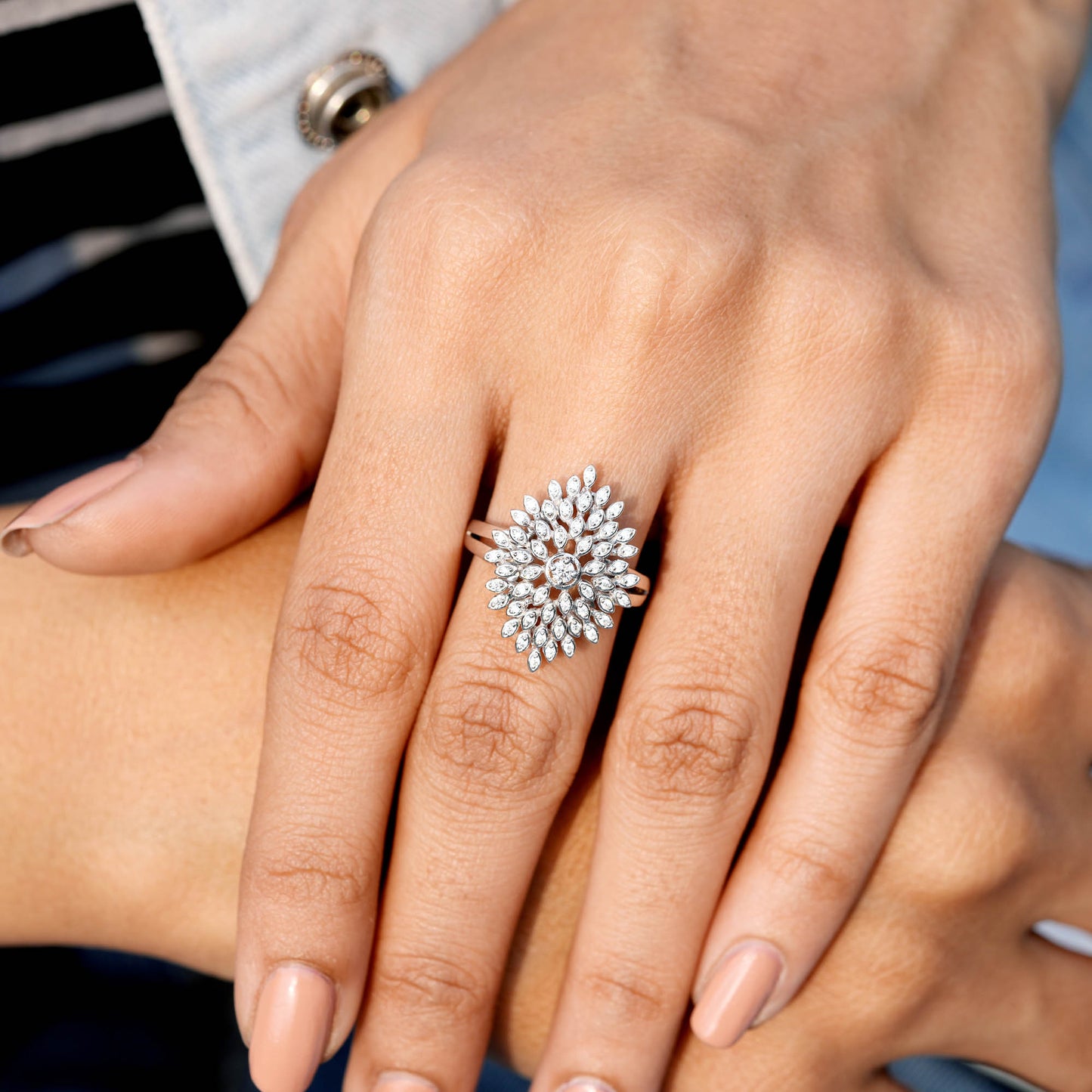 0.30 Carat Round Cut Moissanite Diamond Engagement Ring