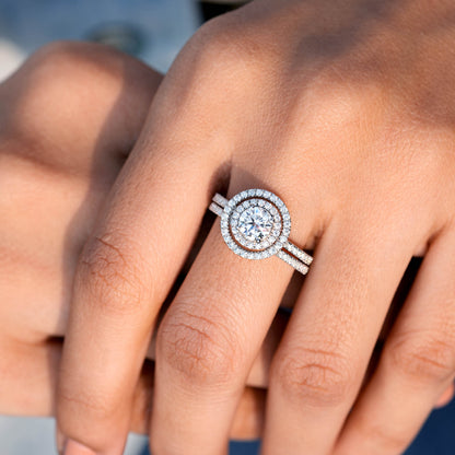 1 Carat Center Round Cut Moissanite Diamond Engagement Ring
