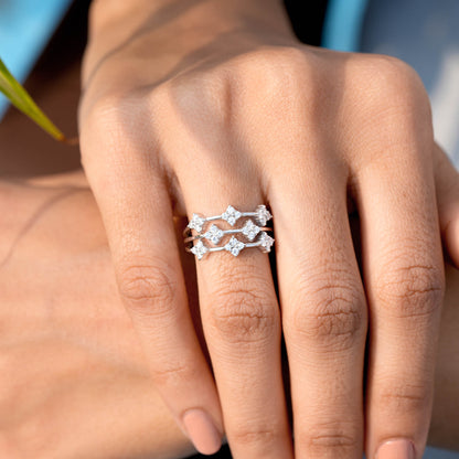 0.62 Carat Round Cut Moissanite Diamond Engagement Ring
