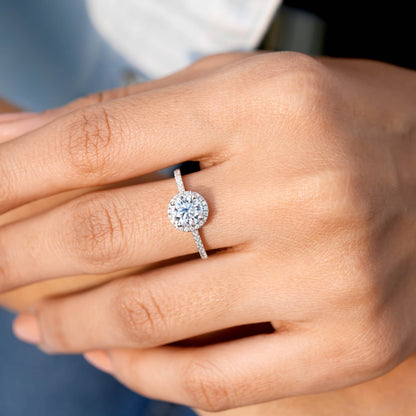 1 Carat Center Round Cut Moissanite Diamond Engagement Ring