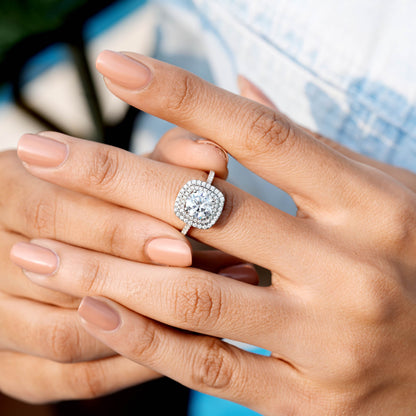 1.5 Carat Center Round Cut Moissanite Diamond Engagement Ring