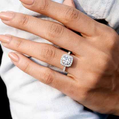 1.5 Carat Center Round Cut Moissanite Diamond Engagement Ring