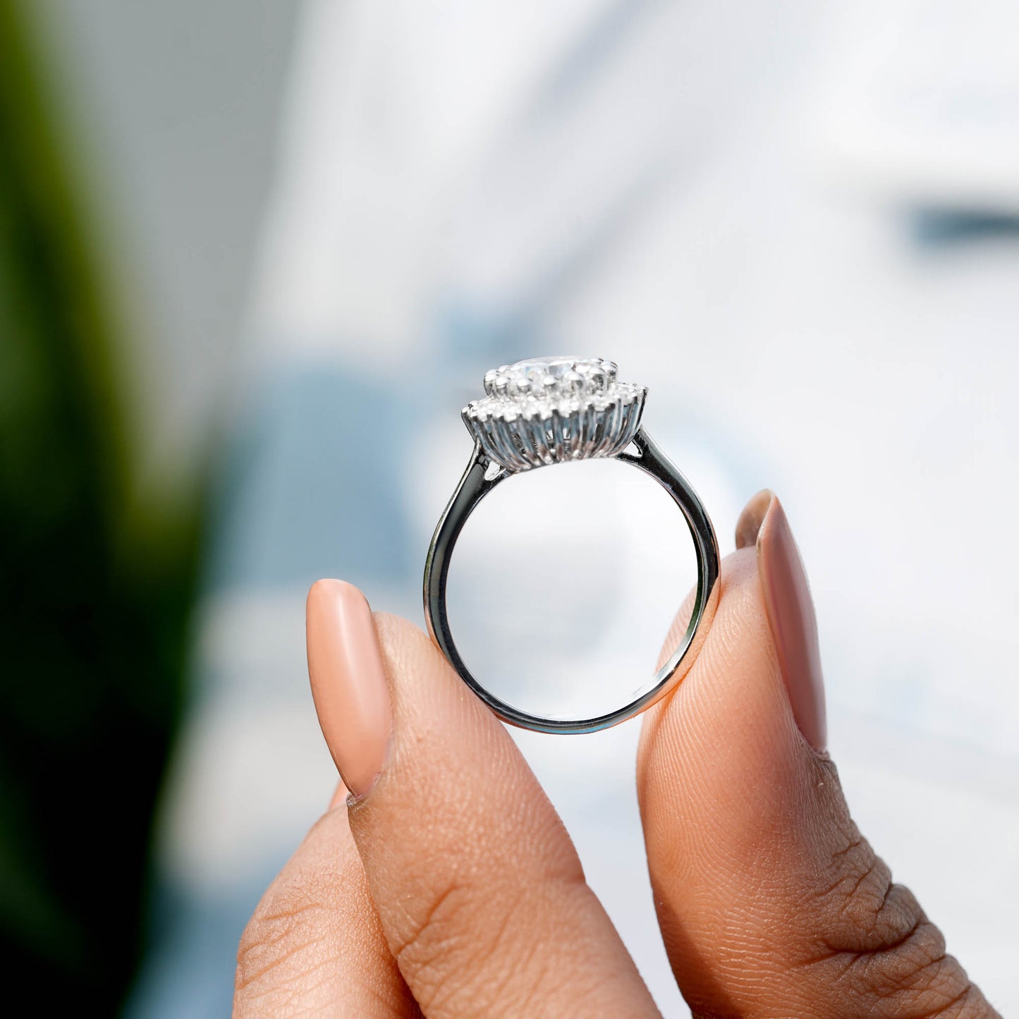 1.5 Carat Center Round Cut Moissanite Diamond Engagement Ring