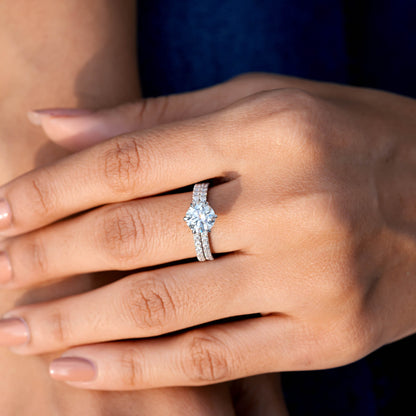 1.5 Carat Center Round Cut Moissanite Diamond Engagement Ring