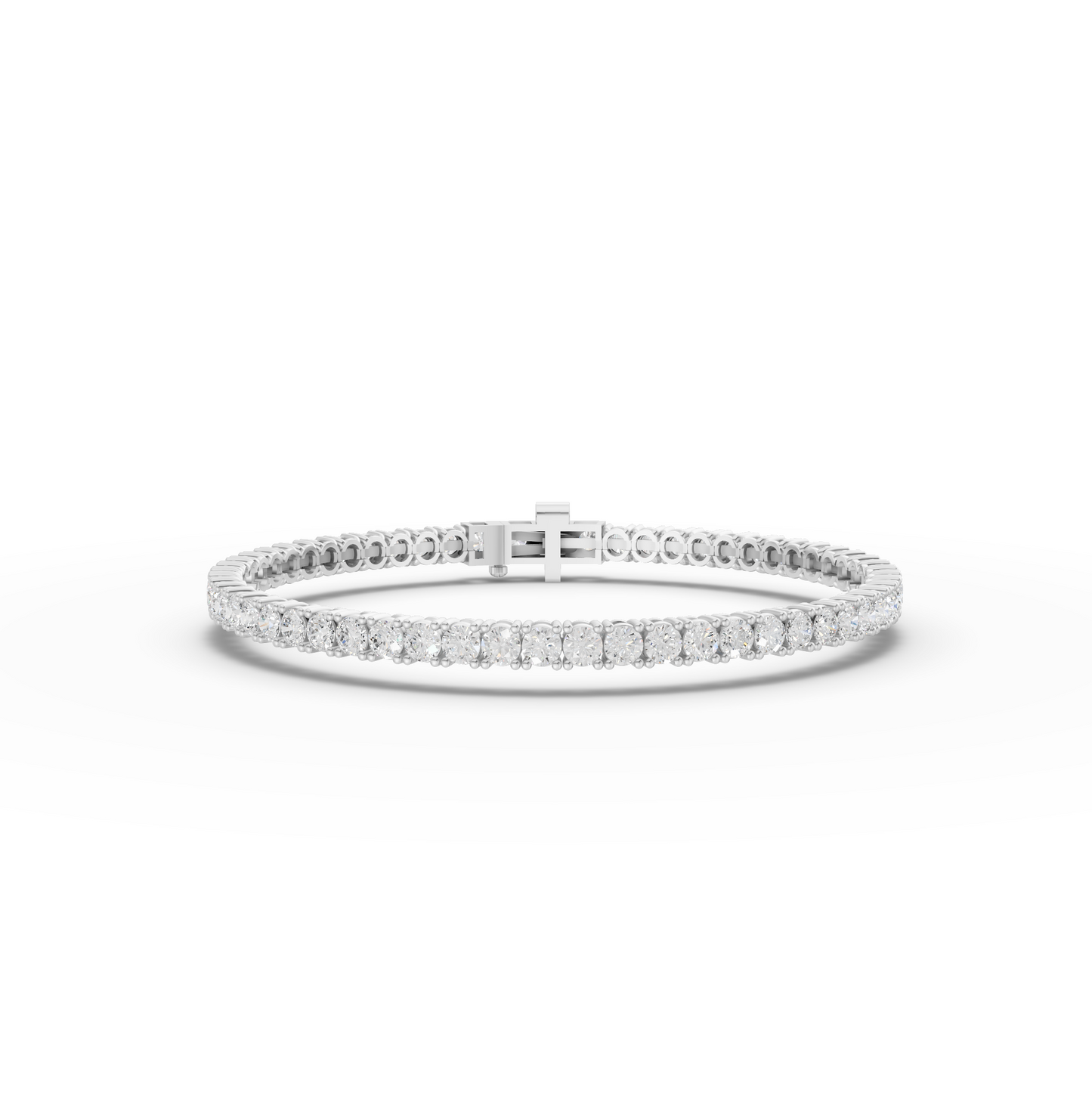 4.5 Carat Round Minimal Moissanite Diamond Tennis Bracelet
