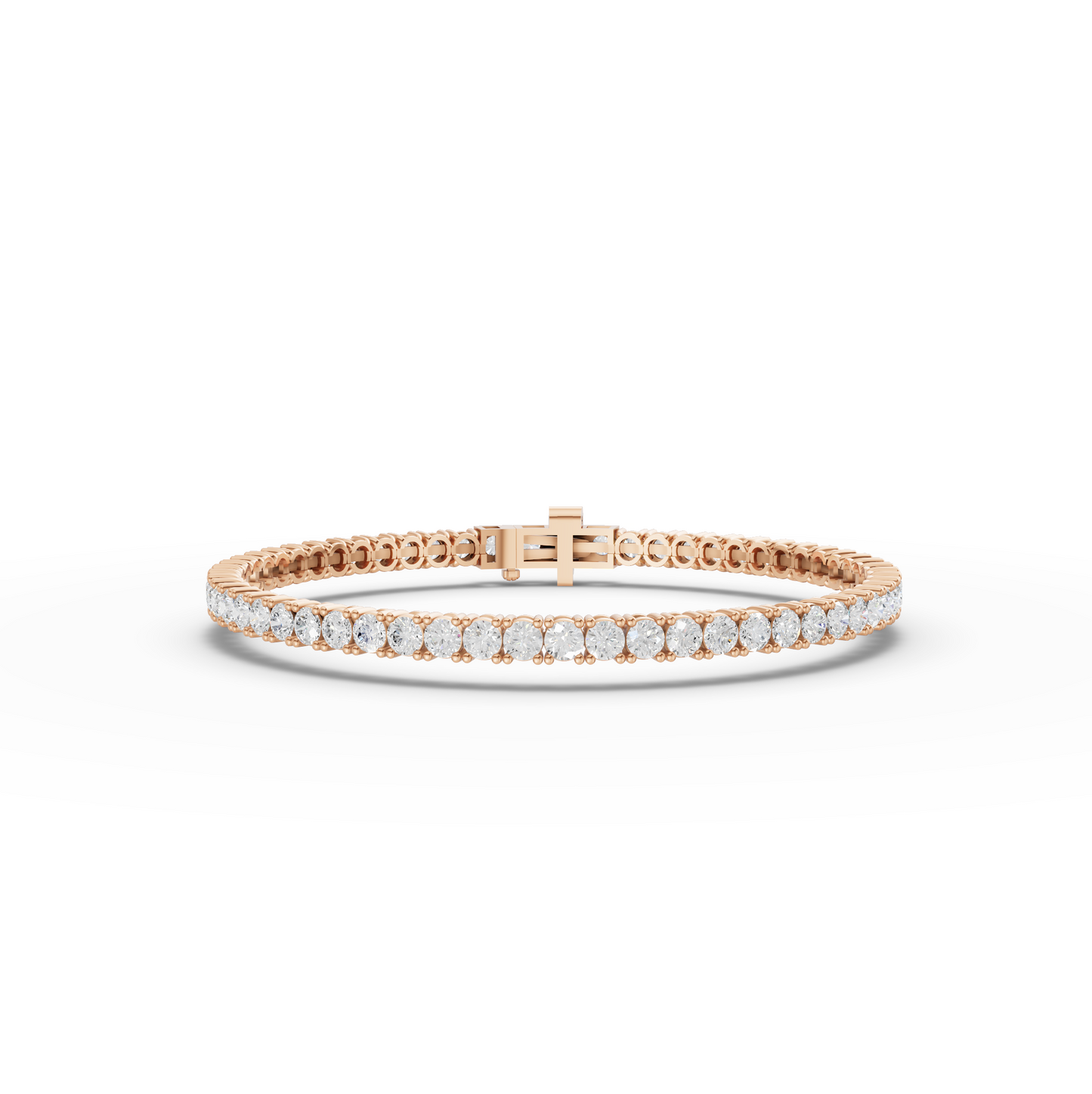 4.5 Carat Round Minimal Moissanite Diamond Tennis Bracelet