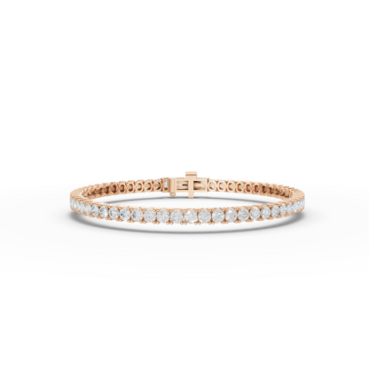 4.5 Carat Round Minimal Moissanite Diamond Tennis Bracelet