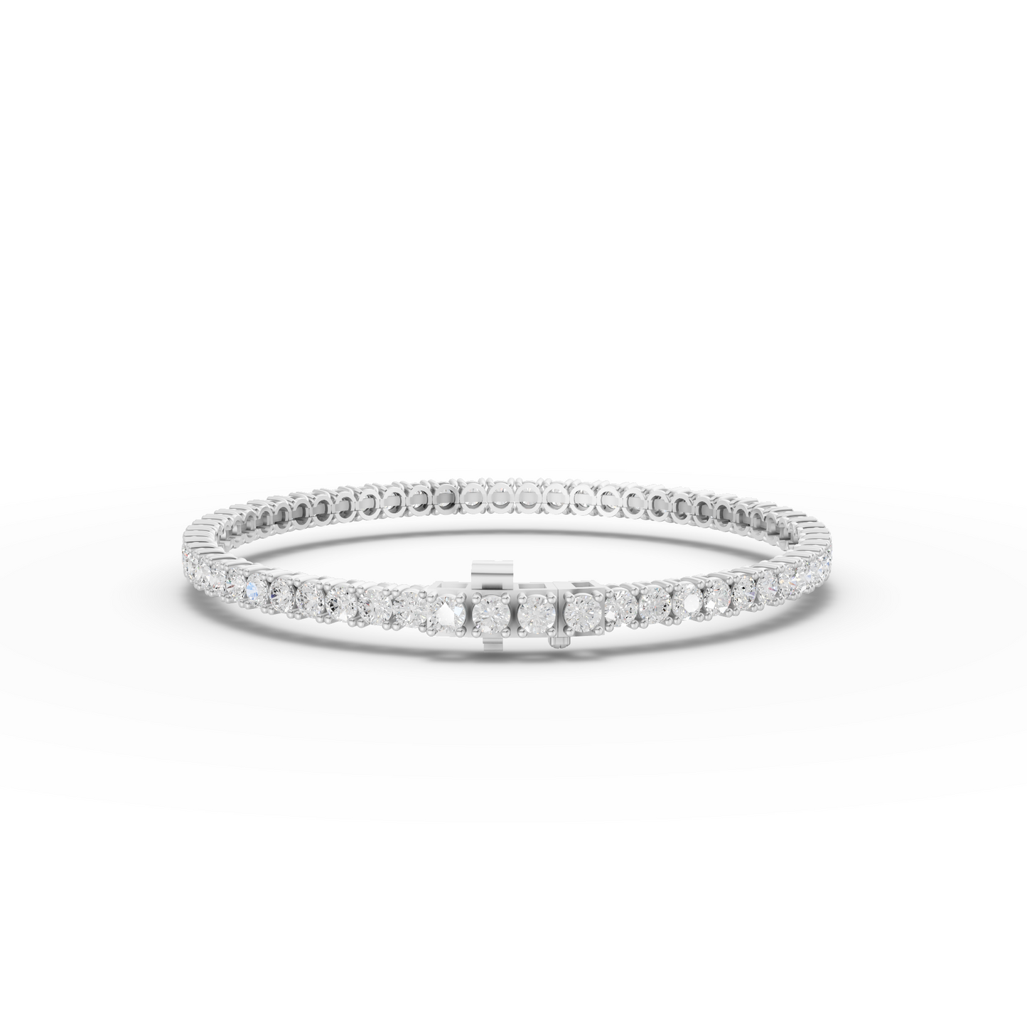4.5 Carat Round Minimal Moissanite Diamond Tennis Bracelet