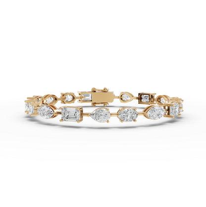 Mixed Cut Moissanite Diamond Station Bracelet