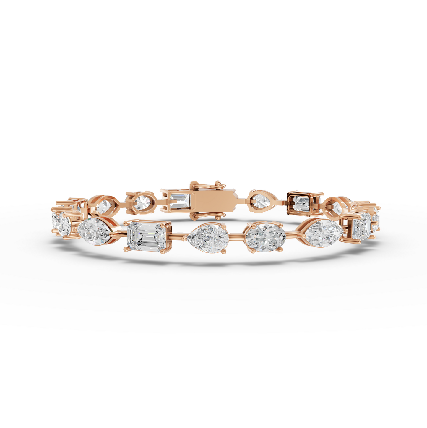 Mixed Cut Moissanite Diamond Station Bracelet