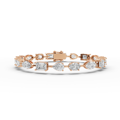 Mixed Cut Moissanite Diamond Station Bracelet