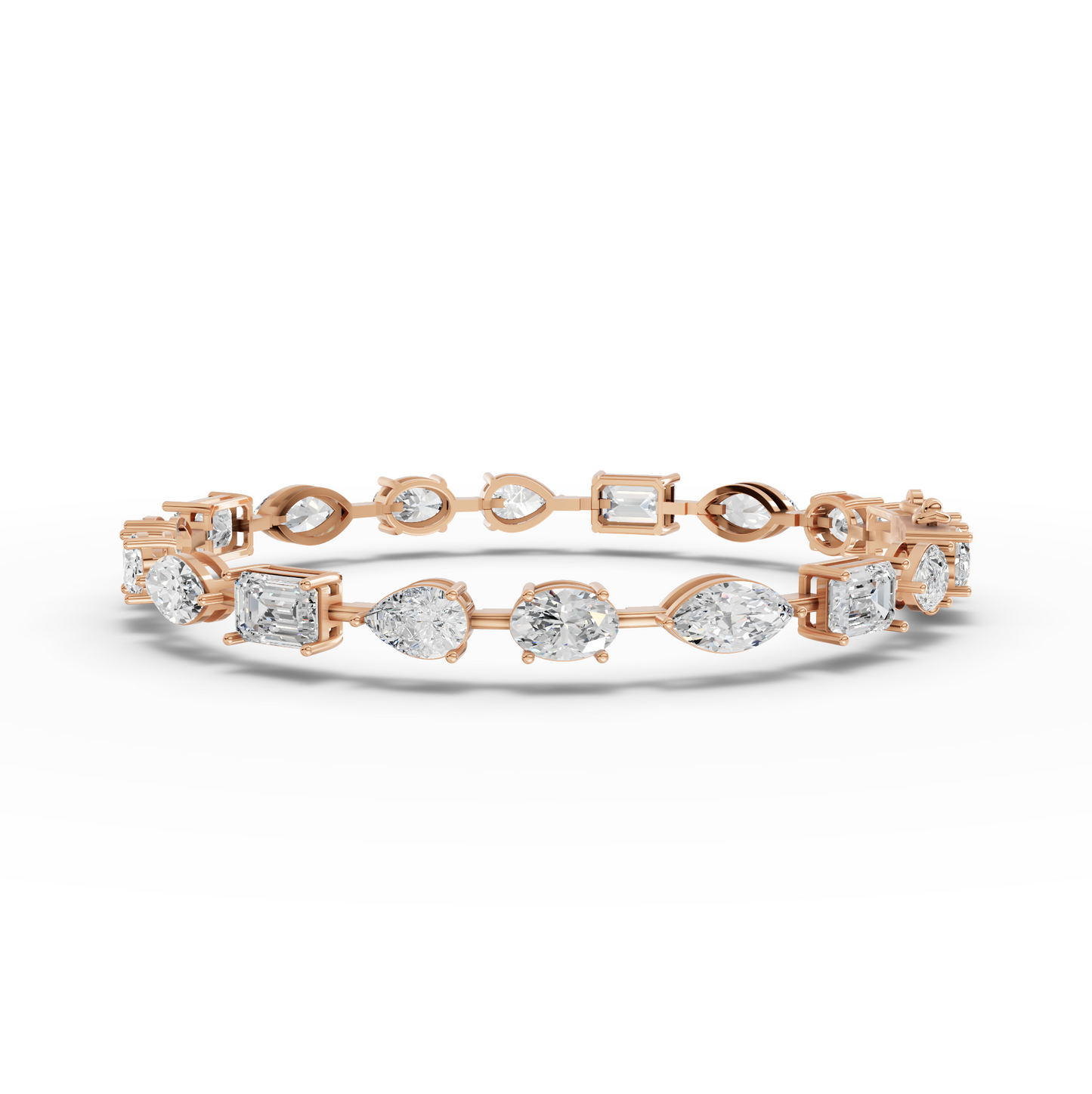 Mixed Cut Moissanite Diamond Station Bracelet