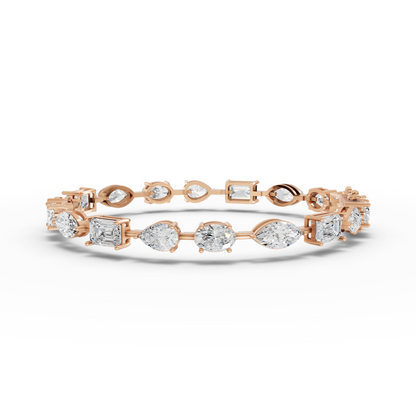 Mixed Cut Moissanite Diamond Station Bracelet
