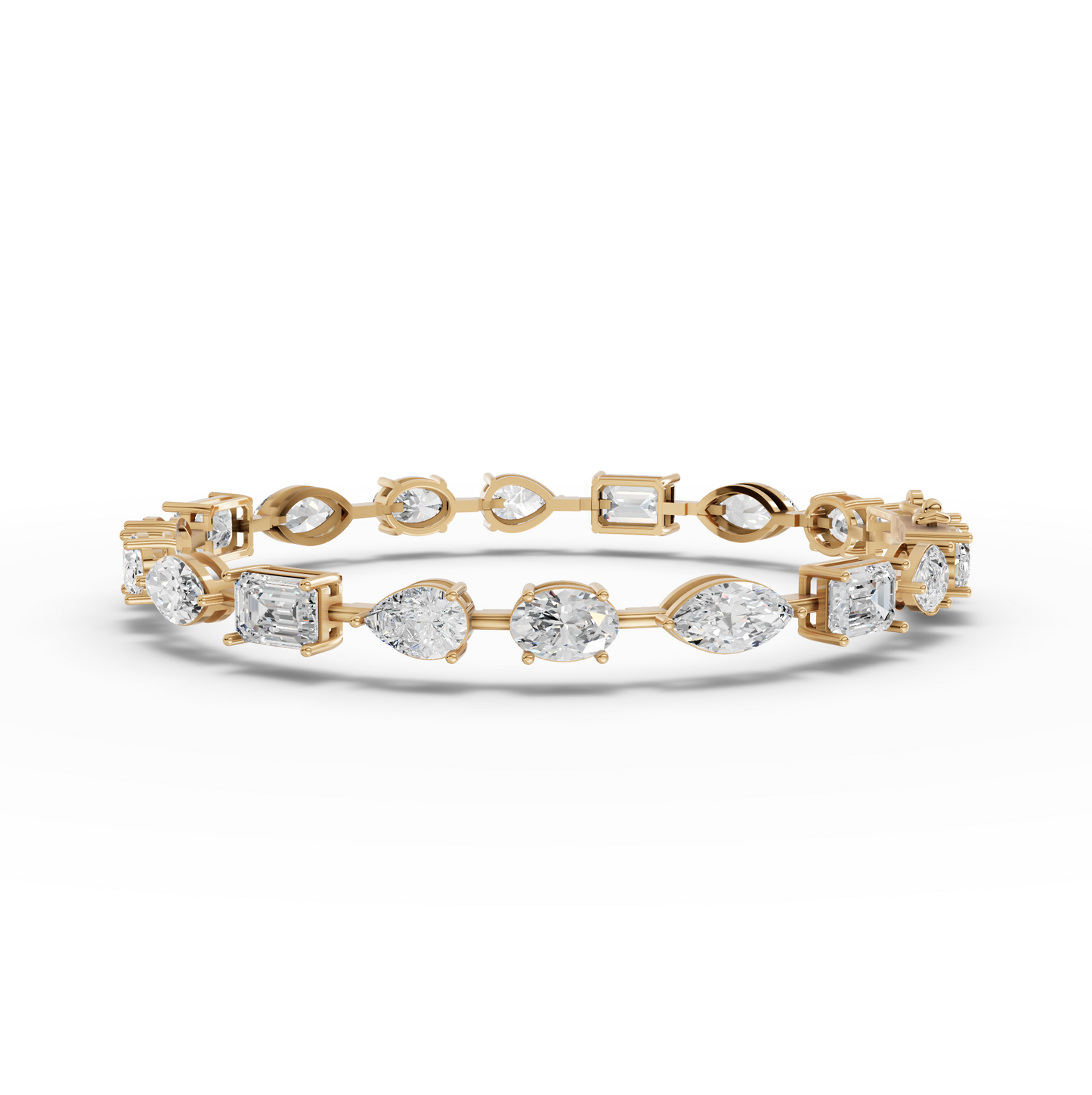 Mixed Cut Moissanite Diamond Station Bracelet