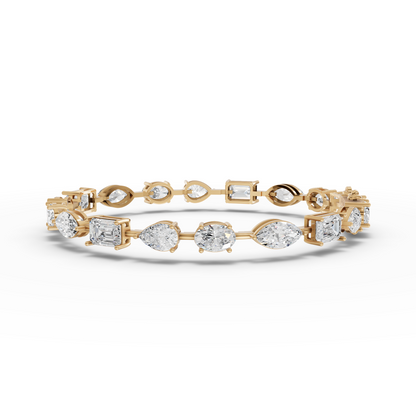 Mixed Cut Moissanite Diamond Station Bracelet