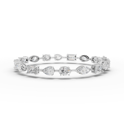 Mixed Cut Moissanite Diamond Station Bracelet