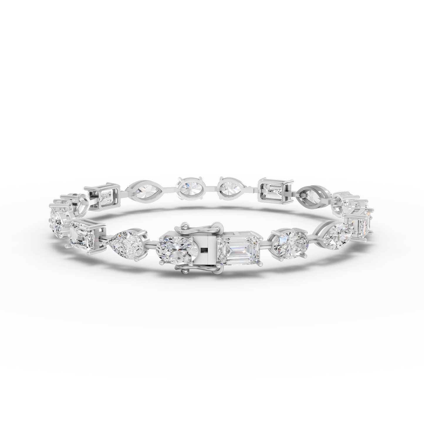 Mixed Cut Moissanite Diamond Station Bracelet