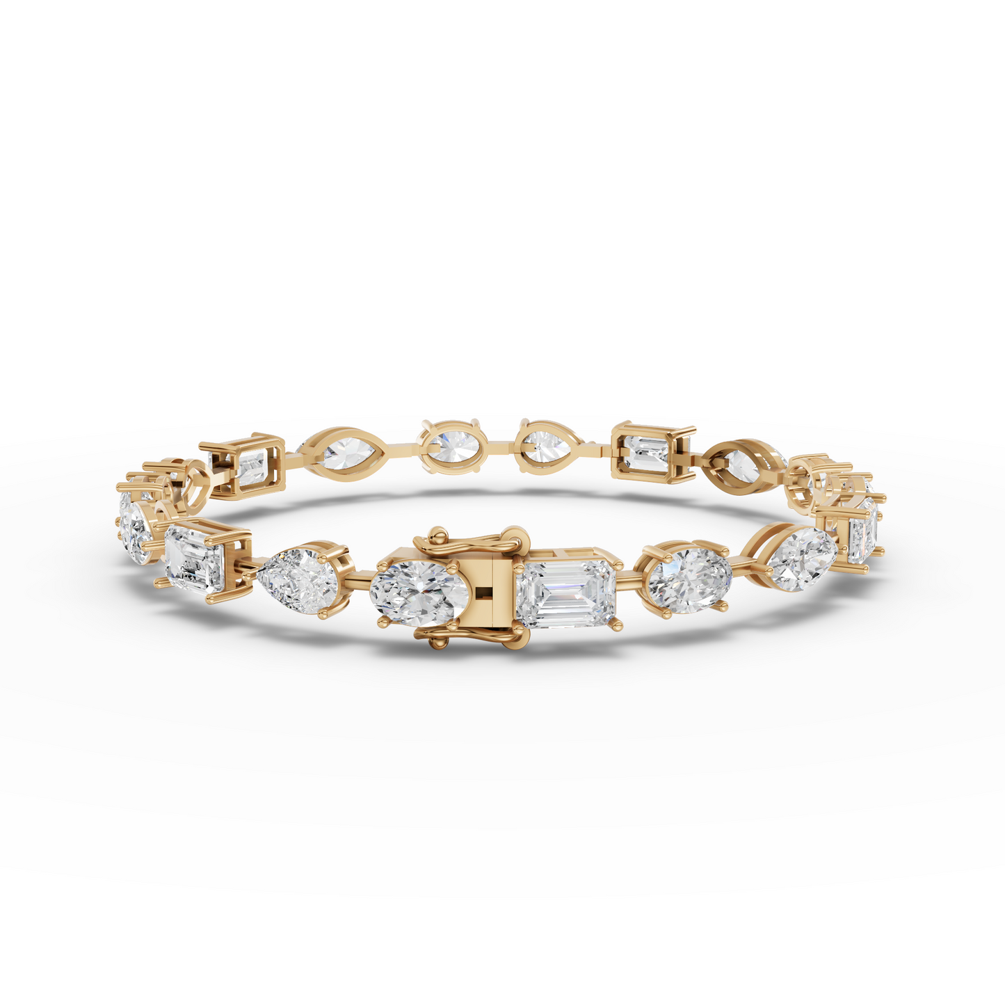 Mixed Cut Moissanite Diamond Station Bracelet