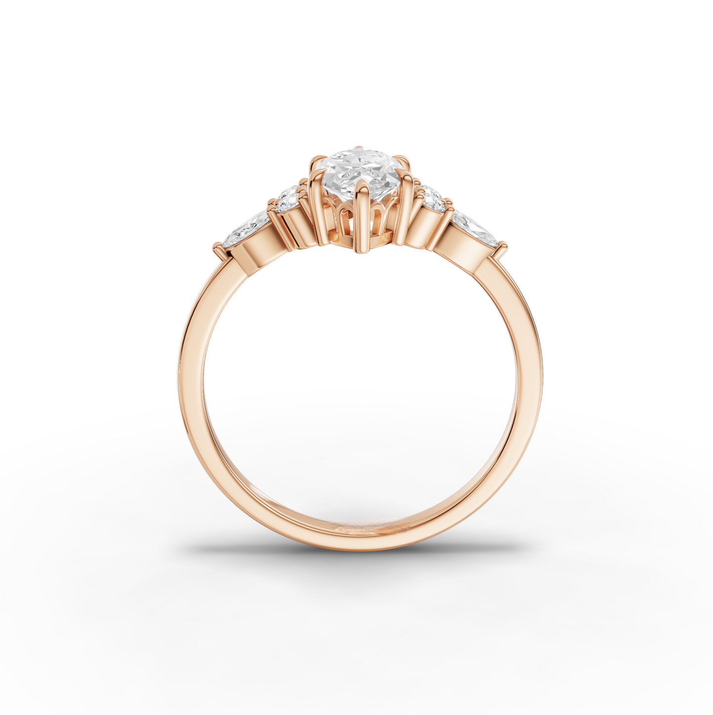 1 Carat Center Marquise Cut Moissanite Diamond Engagement Ring
