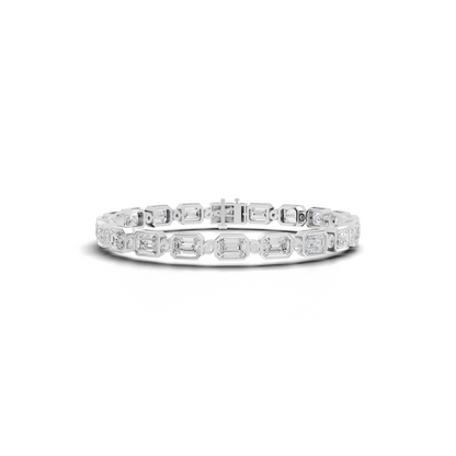 Mixed Cut Bezal Moissanite Diamond Station Bracelet