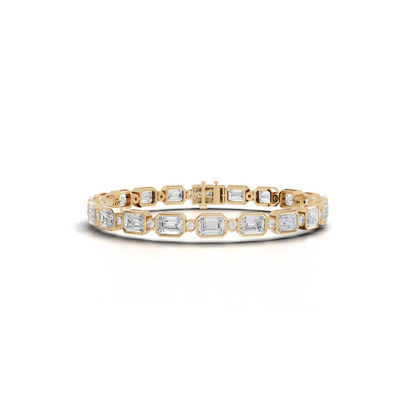 Mixed Cut Bezal Moissanite Diamond Station Bracelet
