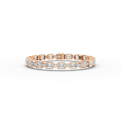 Mixed Cut Bezal Moissanite Diamond Station Bracelet