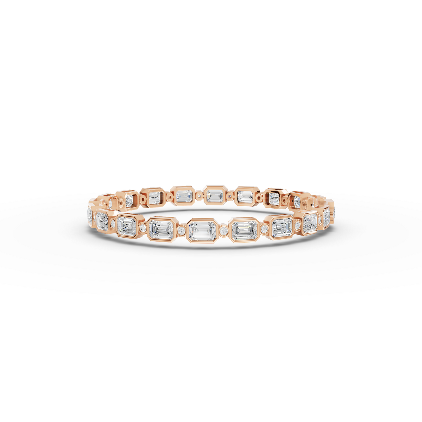 Mixed Cut Bezal Moissanite Diamond Station Bracelet