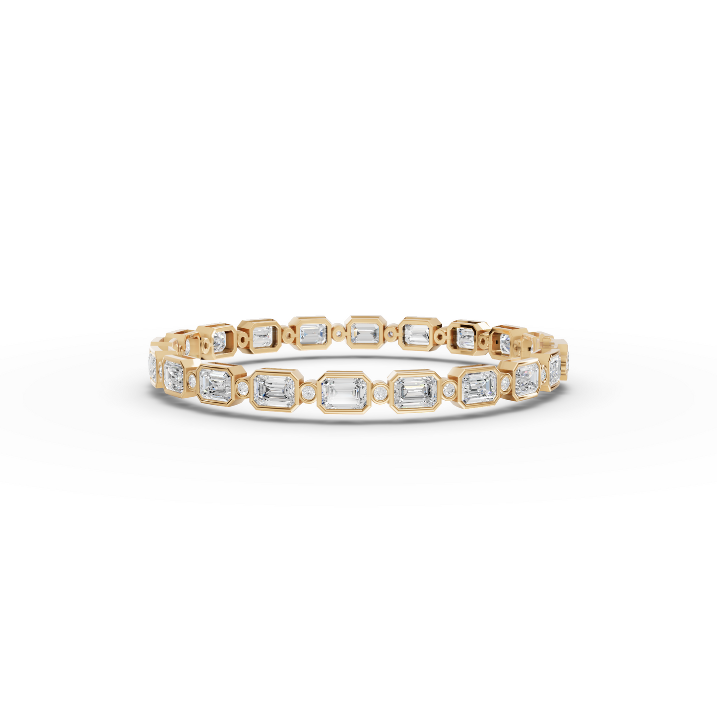 Mixed Cut Bezal Moissanite Diamond Station Bracelet