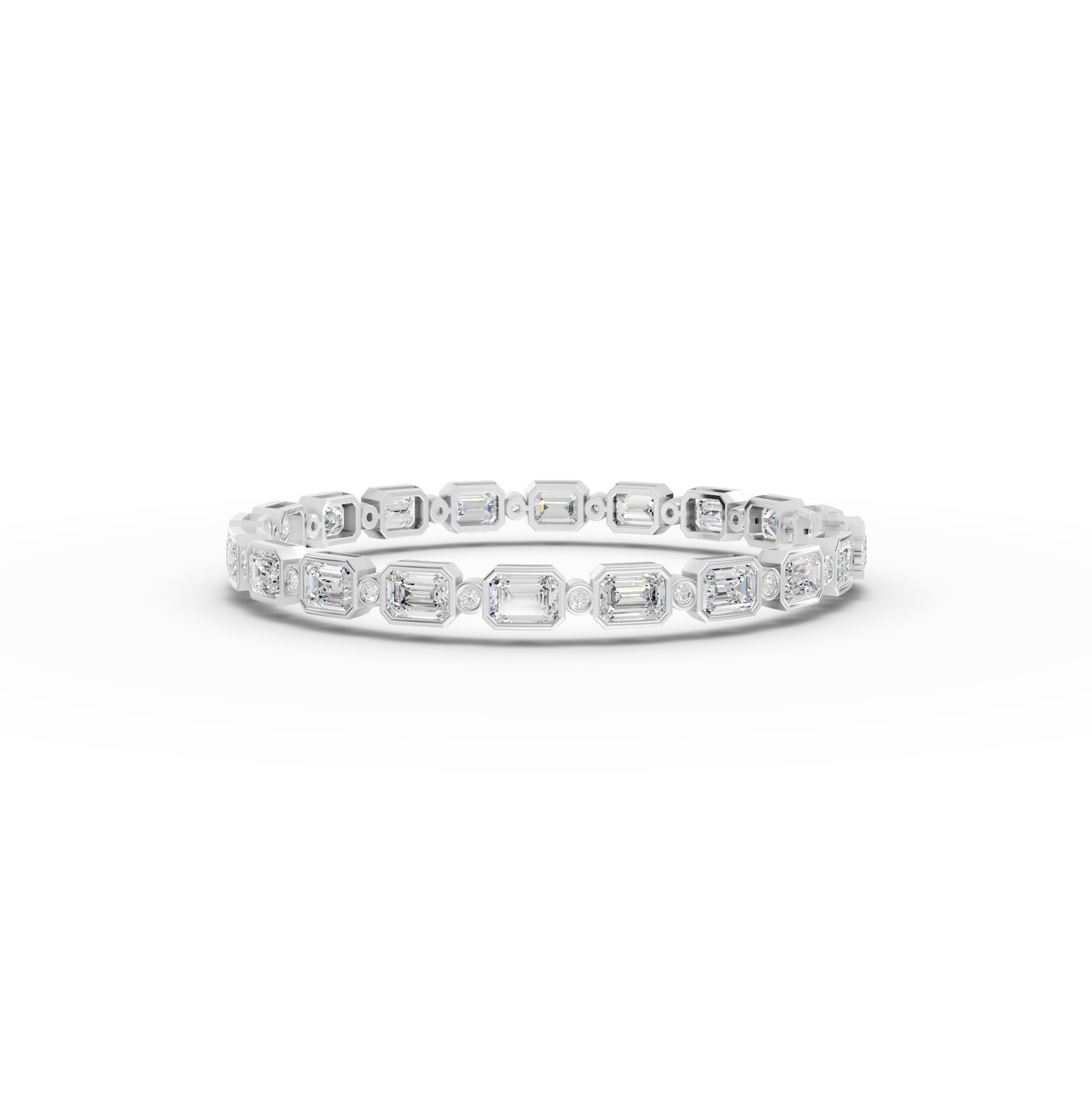 Mixed Cut Bezal Moissanite Diamond Station Bracelet