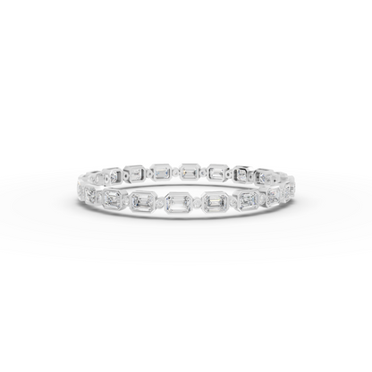 Mixed Cut Bezal Moissanite Diamond Station Bracelet