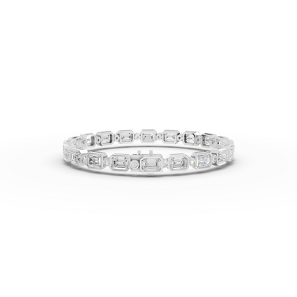 Mixed Cut Bezal Moissanite Diamond Station Bracelet