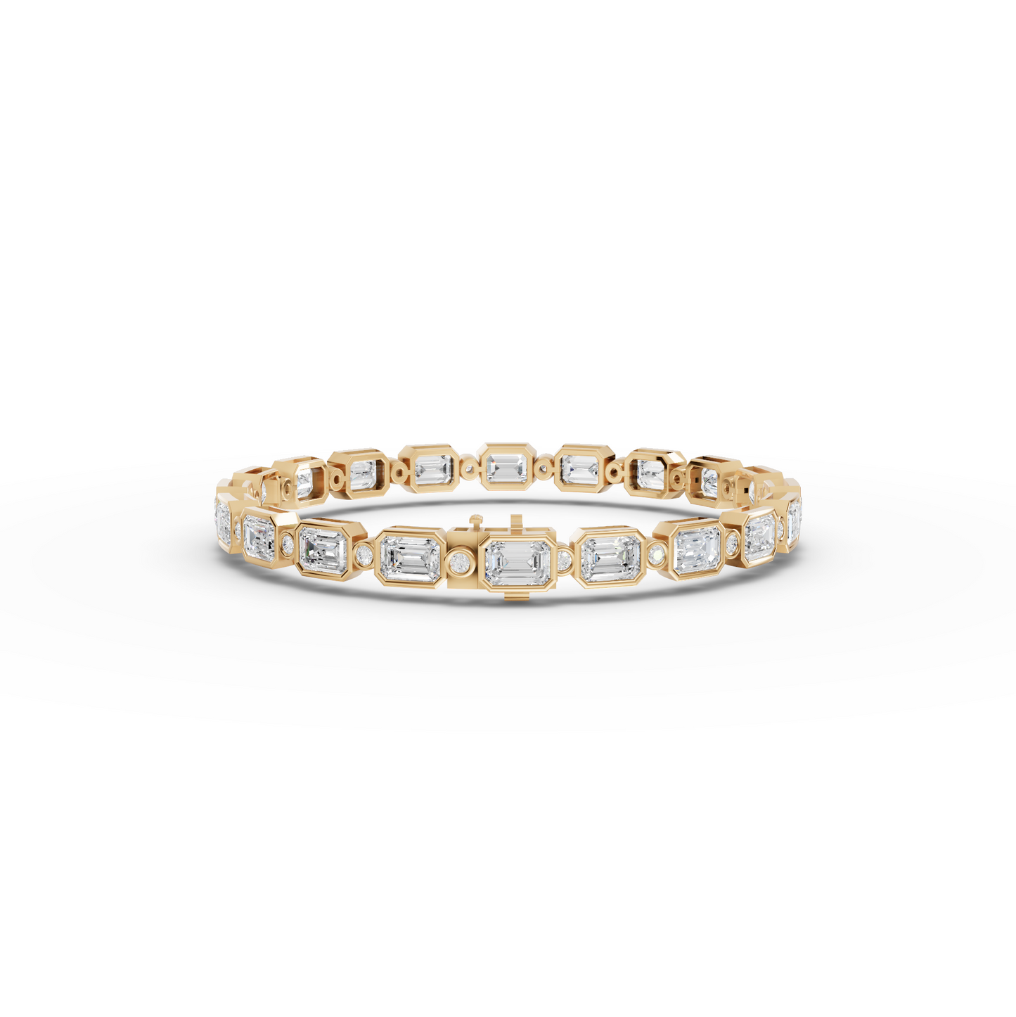 Mixed Cut Bezal Moissanite Diamond Station Bracelet