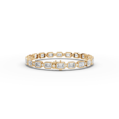 Mixed Cut Bezal Moissanite Diamond Station Bracelet