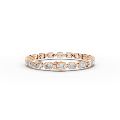 Mixed Cut Bezal Moissanite Diamond Station Bracelet