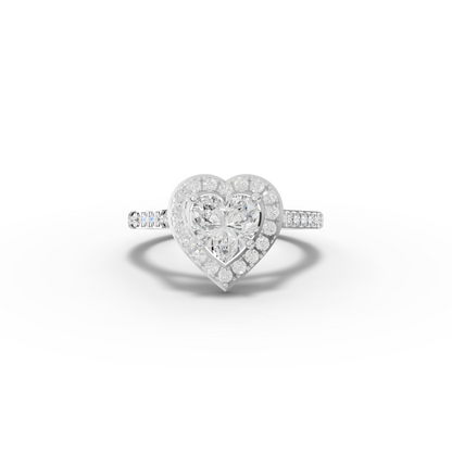 1 Carat Center Heart Cut Moissanite Diamond Engagement Ring