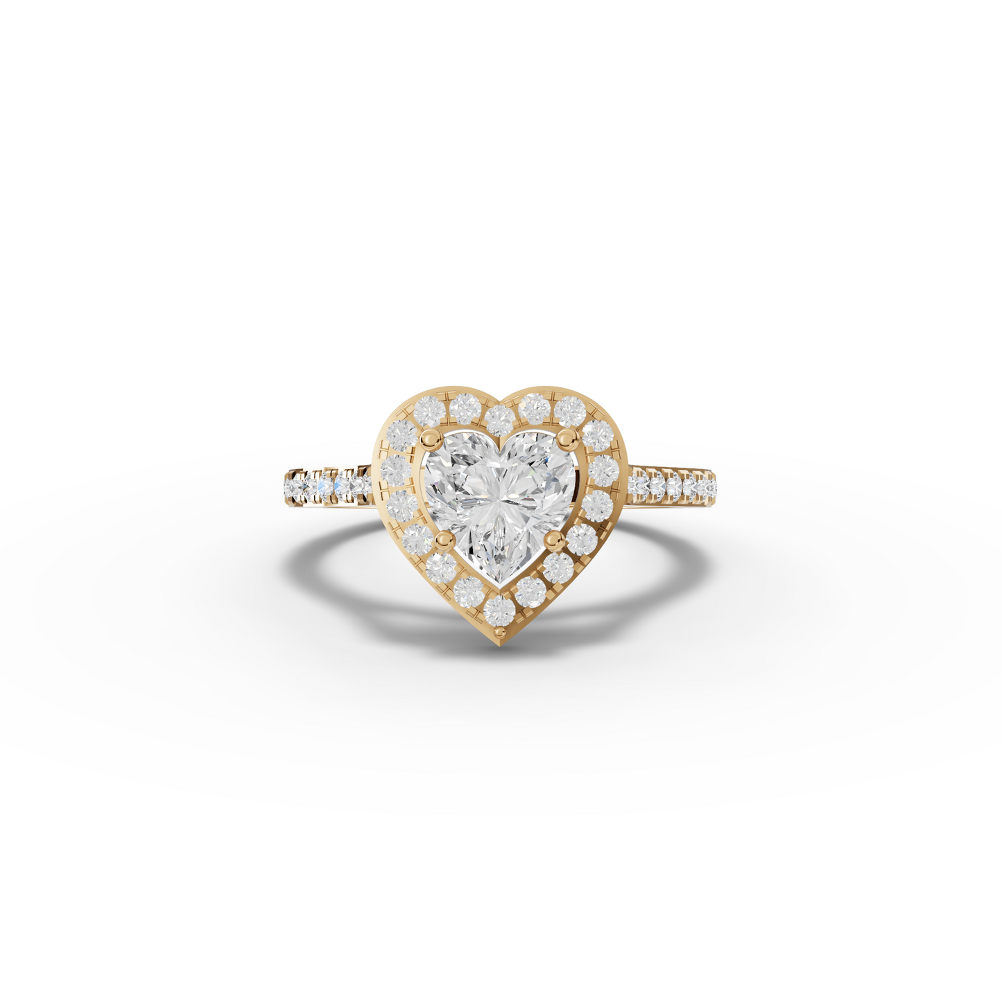 1 Carat Center Heart Cut Moissanite Diamond Engagement Ring