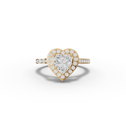 1 Carat Center Heart Cut Moissanite Diamond Engagement Ring