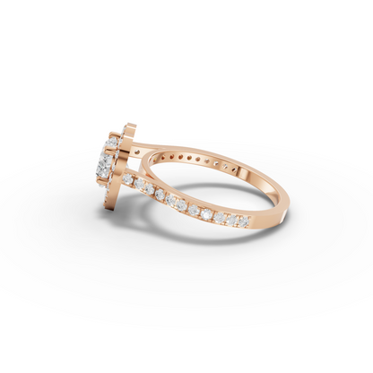 1 Carat Center Heart Cut Moissanite Diamond Engagement Ring