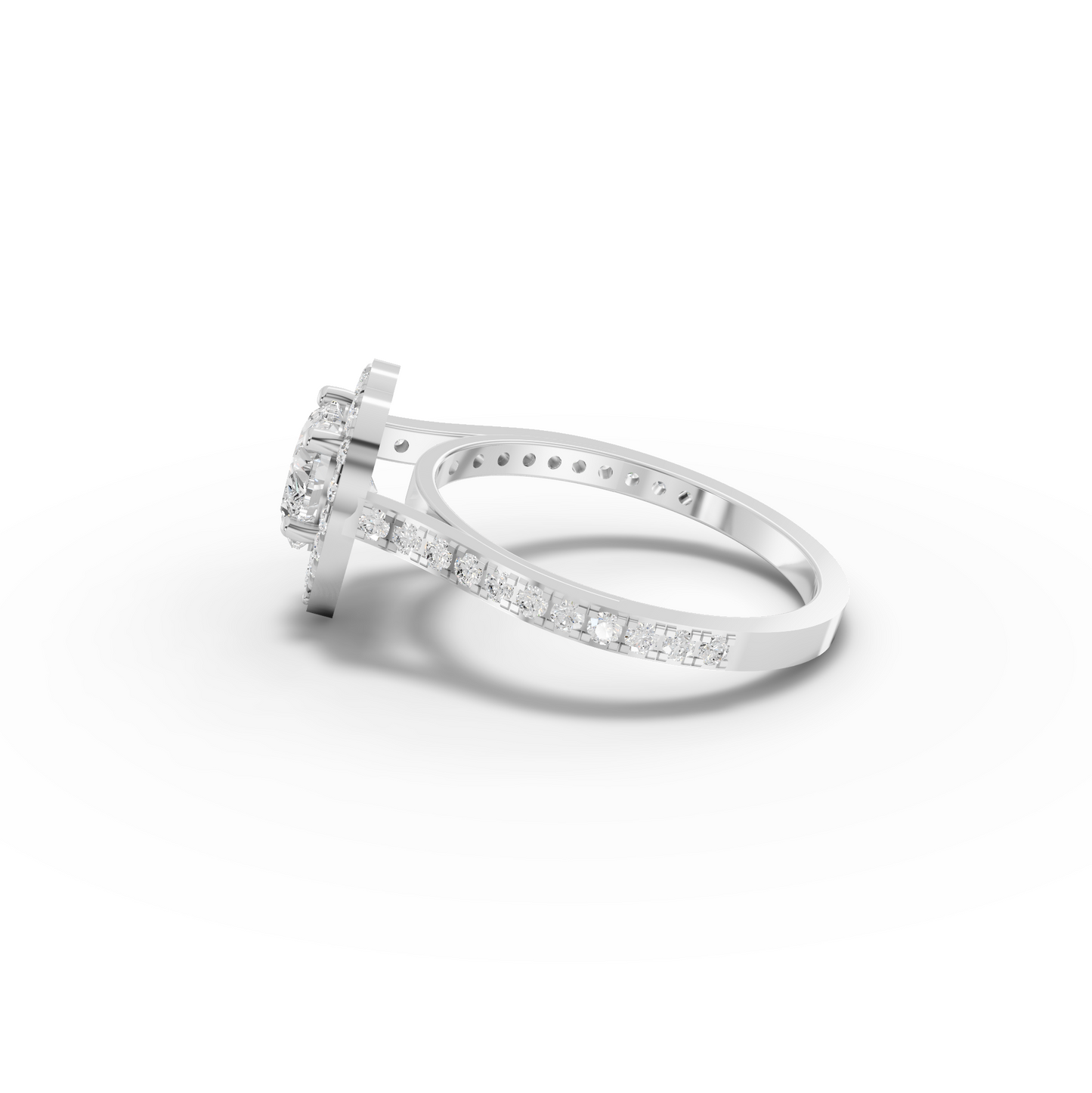 1 Carat Center Heart Cut Moissanite Diamond Engagement Ring