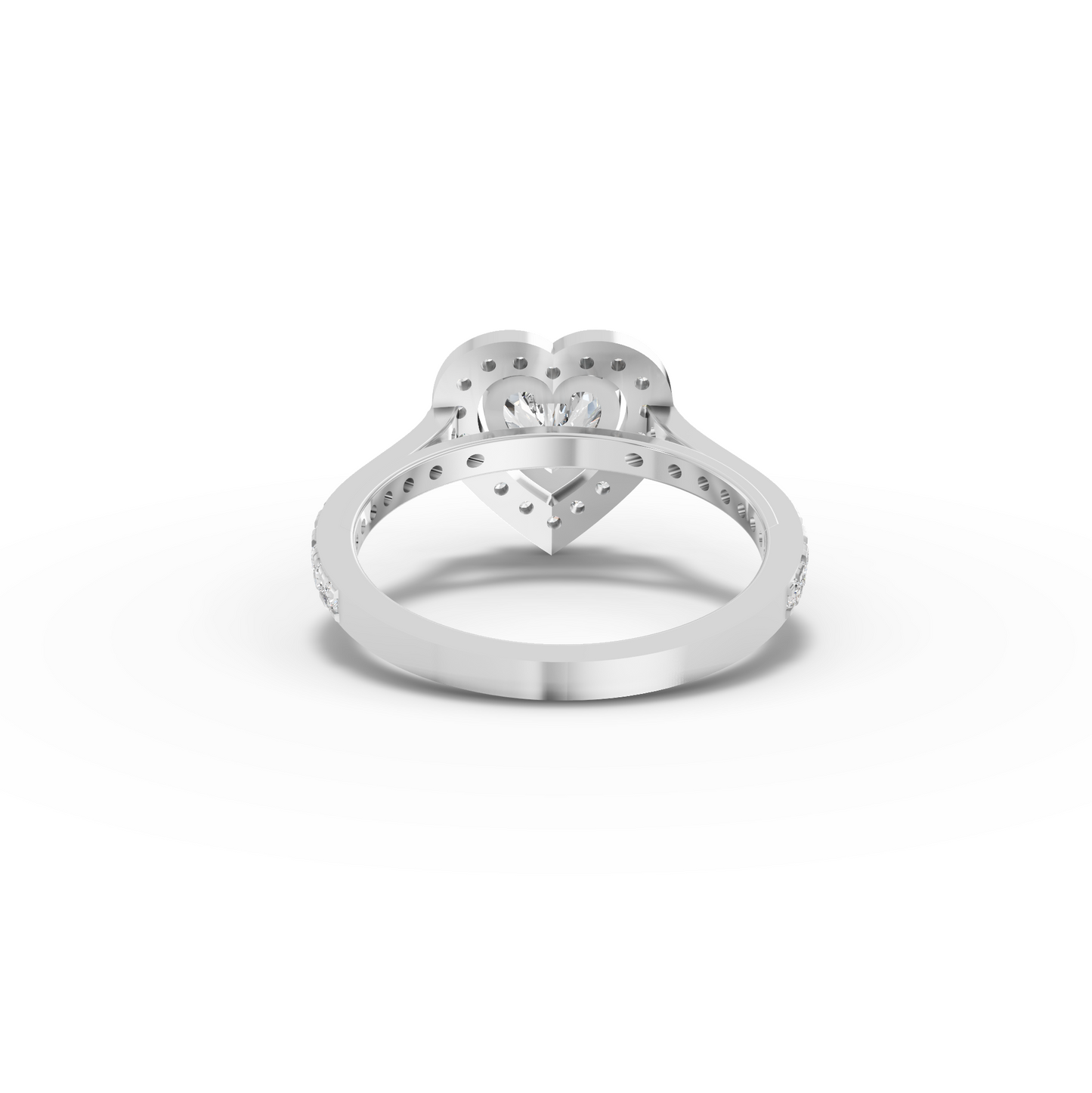 1 Carat Center Heart Cut Moissanite Diamond Engagement Ring
