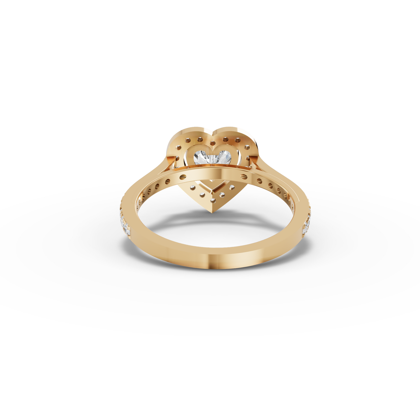 1 Carat Center Heart Cut Moissanite Diamond Engagement Ring