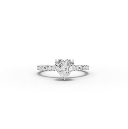 2.5 Carat Center Heart Cut Moissanite Diamond Engagement Ring
