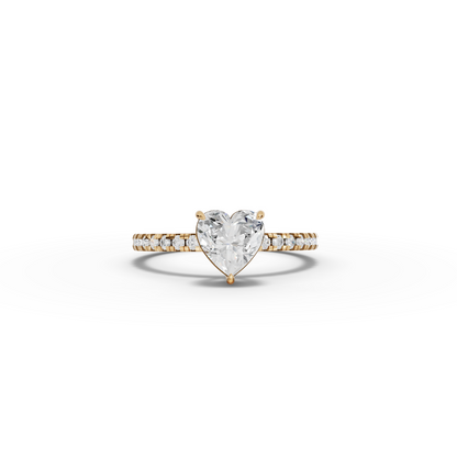 2.5 Carat Center Heart Cut Moissanite Diamond Engagement Ring