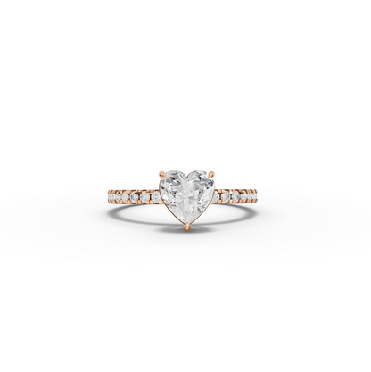 2.5 Carat Center Heart Cut Moissanite Diamond Engagement Ring