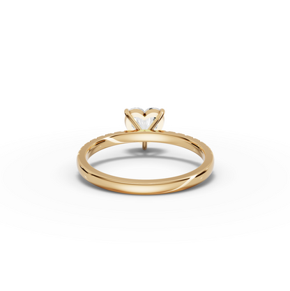 2.5 Carat Center Heart Cut Moissanite Diamond Engagement Ring