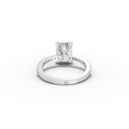2.5 Carat Center Emerald Cut Moissanite Diamond Engagement Ring