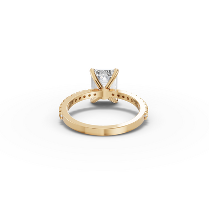 2.5 Carat Center Emerald Cut Moissanite Diamond Engagement Ring