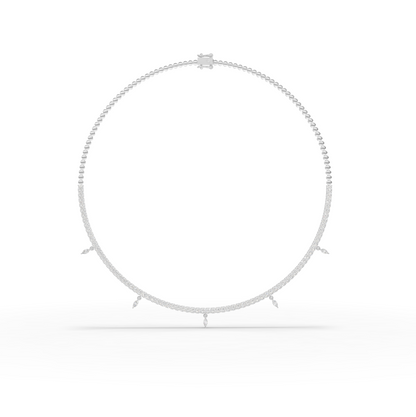 Marquise Charm Moissanite Diamond Tennis Necklace