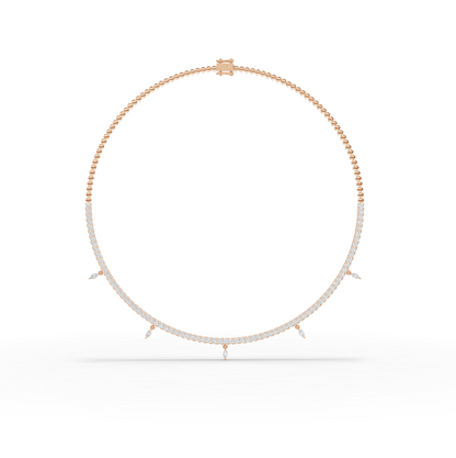 Marquise Charm Moissanite Diamond Tennis Necklace